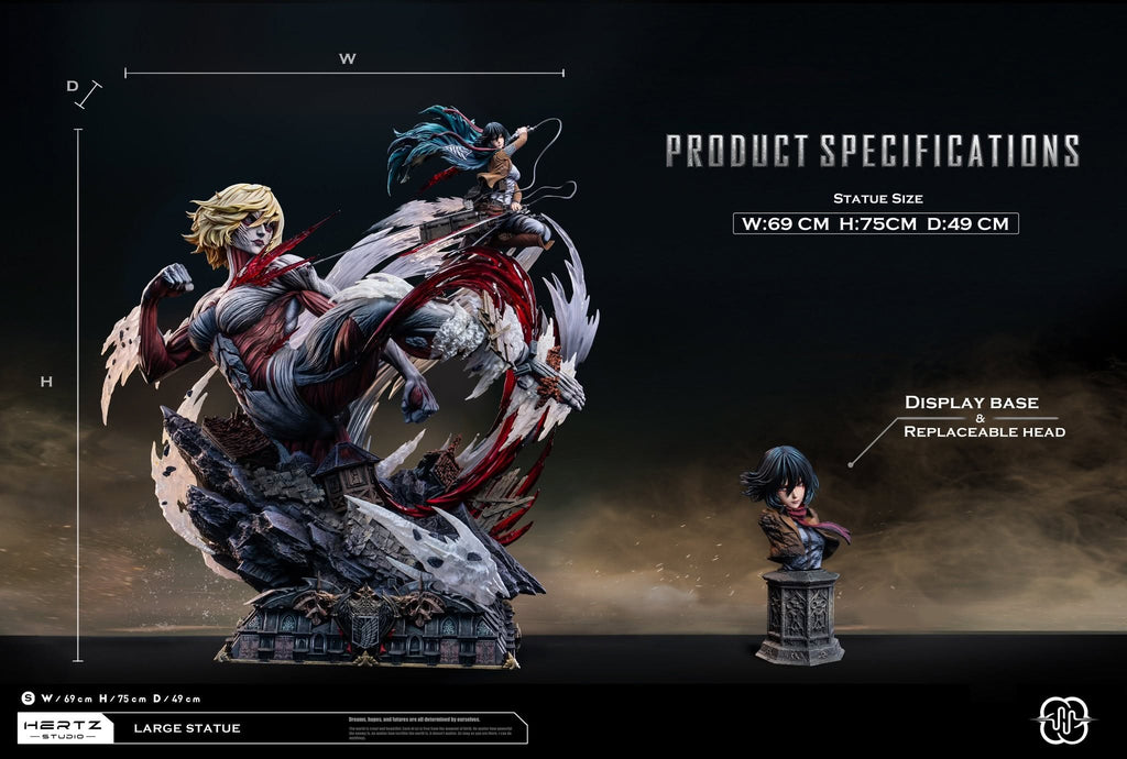 Attack on Titan I Mikasa Ackerman vs. Female Titan I Hertz Studio I 1:6 Resin Statue