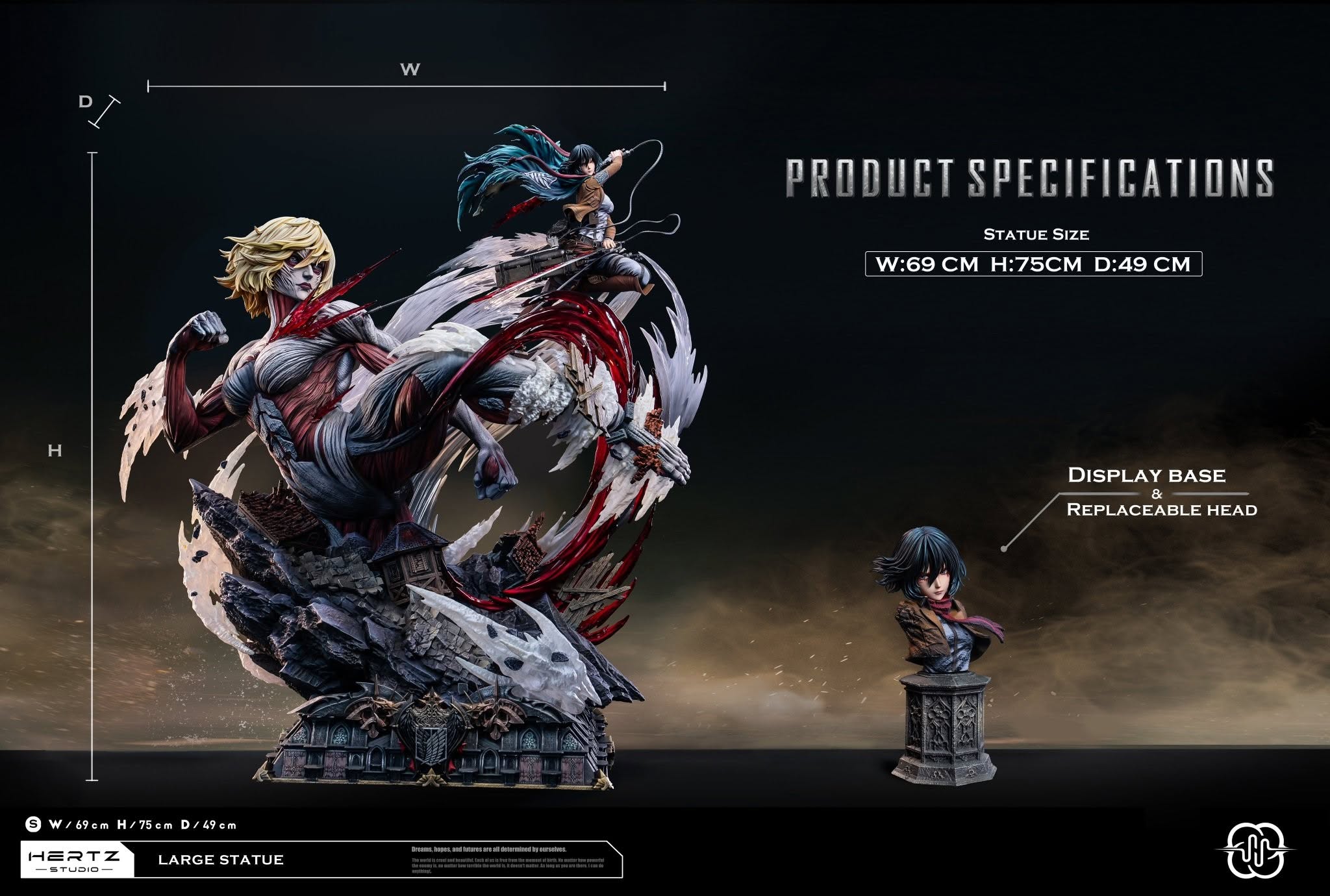Attack on Titan I Mikasa Ackerman vs. Female Titan I Hertz Studio I 1:6 Resin Statue