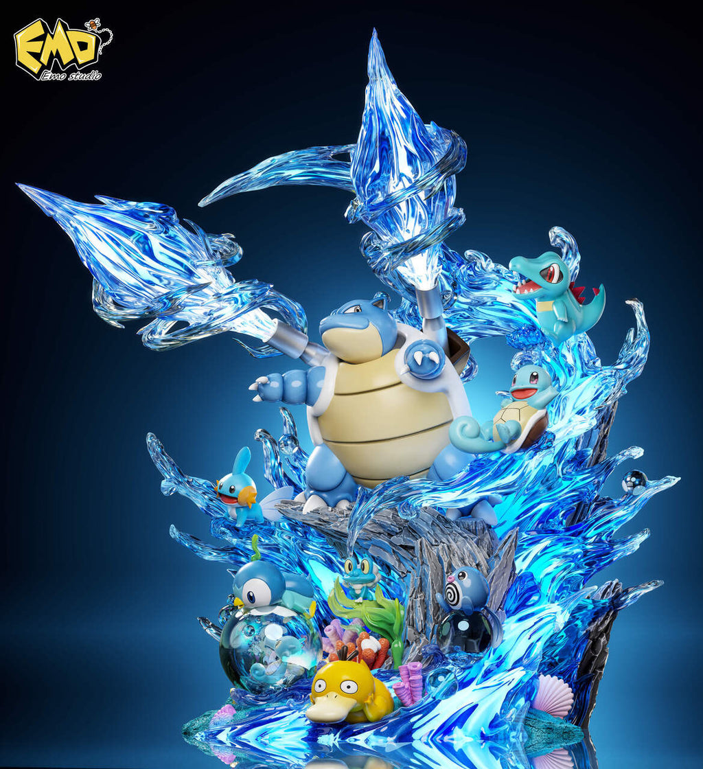 Pokemon I Water Type Blastoise Ecosystem Statue I EMO Studio I Resin Statue