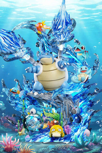 Pokemon I Water Type Blastoise Ecosystem Statue I EMO Studio I Resin Statue