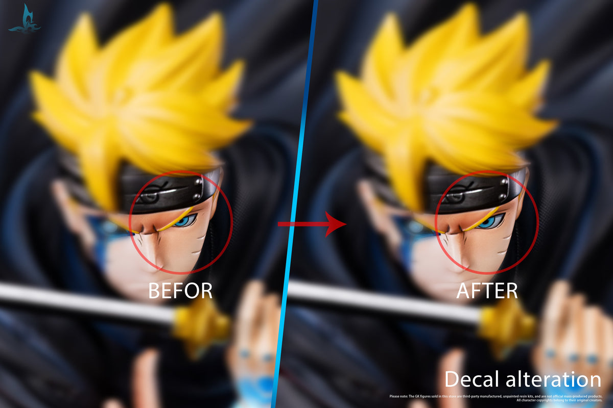 Uzumaki Boruto 1/6 Resin Statue - Butterfly Effect Studio I Naruto - facial decal comparison