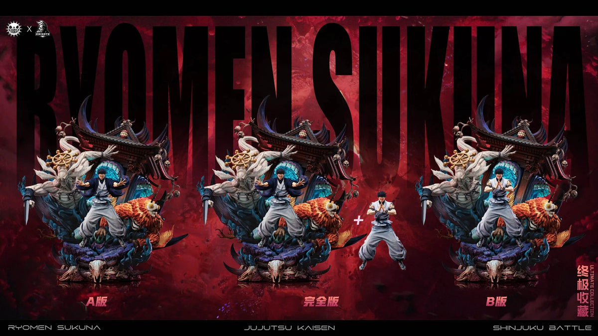 Ryomen Sukuna 1/6 resin Figure and Statue by ZanyJoke x Temple Studio, A, Ultimate and B version comparison